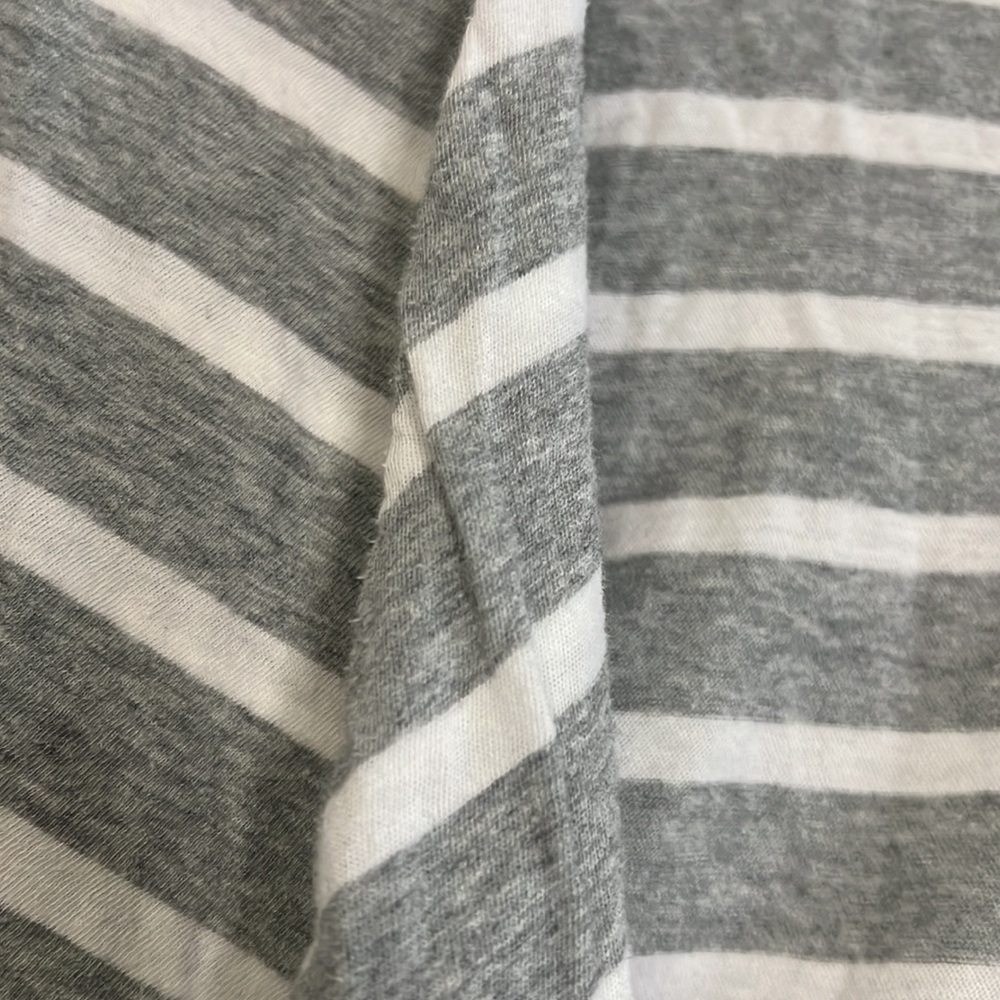 J. Crew grey white striped cotton lightweight long sleeve drape cardigan top M - Picture 5 of 8